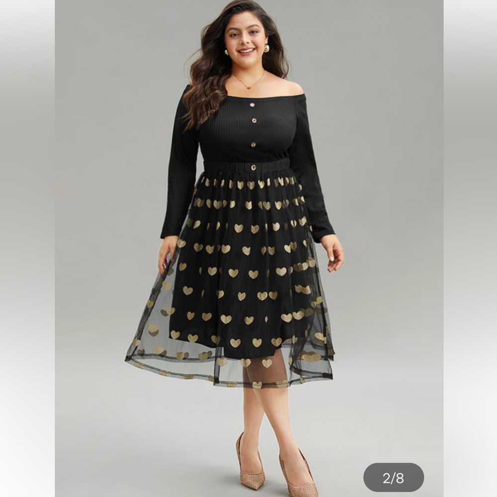 bloom chic heart print dress